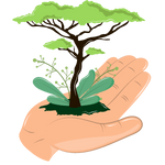 A tree growing from the palm of a hand